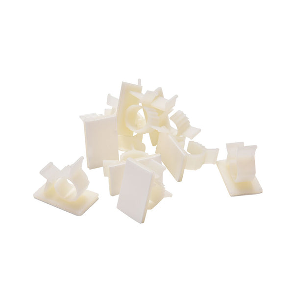 Great Adhesive Backed Nylon Wire Adjustable Cable Clips Clamps Fit White 10mm Gw