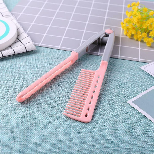 Portable V Type Hair Straightener Comb Folding DIY Hair Styling Clip Tool A#S