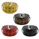 Retro Hollow Out Mosquito Coil Holder Handle Box for Teahouse Home Black