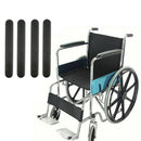 4Pcs Plastic Non-slip Wheelchair Replacement Armrest Pad w/ Screws Kit Black