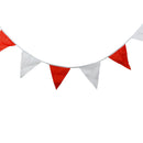 12 Flags White Red Cotton Flag Banner Pennant Wedding/Birthday Party Decor