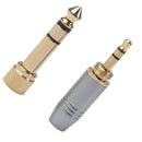 6.35mm Male to 3.5mm Female Plug Connector with 3.5mm Screw Jack Adapter