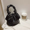 Casual Drawstring Bucket Bag Women PU Crossbody Shoulder Handbags (Black) A
