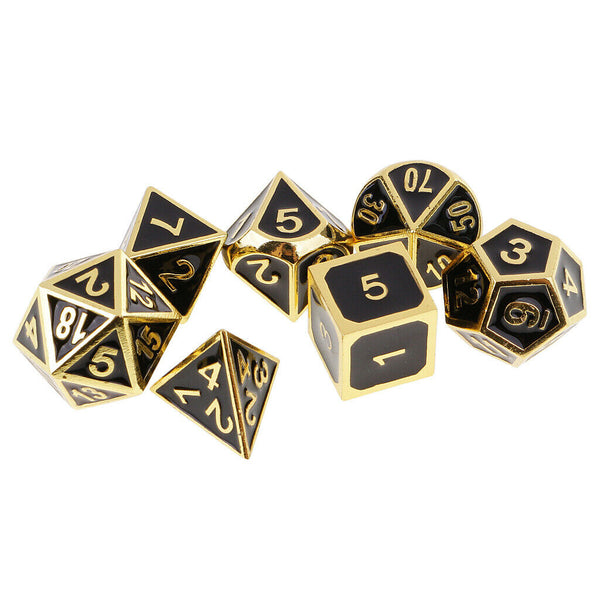 Set of 7 Zinc Alloy Enamel Polyhedral Sided D4-D20 Dice for Board Card Game