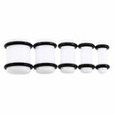 27pc White Acrylic Ear Stretcher Kit Including Tapers and Plugs 1.6mm-10mm