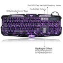 LED 3 Color Backlight/Crackle M-200 Multimedia Ergonomic USB Gaming Keyboar