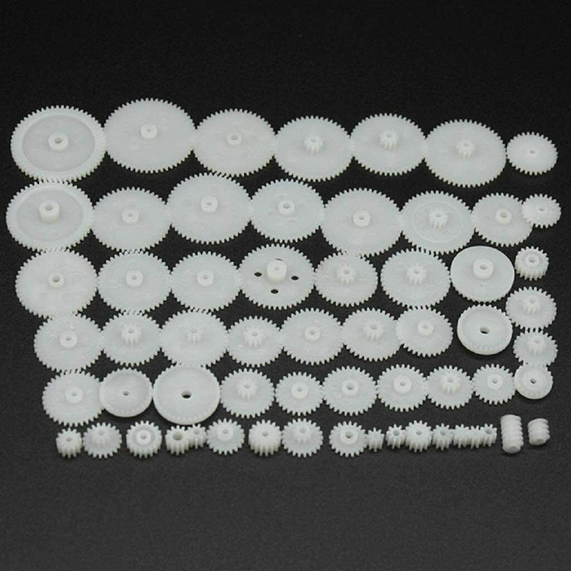 Set of 58 Plastic Gears Worm Kids Toys Car Models Robot RC Part Accessories