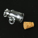 10 MINI Empty GLASS BOTTLES WISHING Message pendant CORK stopper VIALS JARS DIY