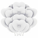 30pcs Pocket Paper Fans Folding Handheld Fan Heart Shape for Wedding Party