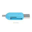 Dual Port OTG USB 2.0 For SD T-Flash Memory Card Reader Adapter For PC Laptop