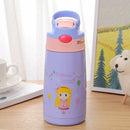 400ml Kid's Spill-Proof Sippy Vacuum Cup with Straw School Outdoor Purple