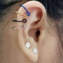 Set Septum Clip On Nose Ear Ring Segment Helix Tragus Faux Clicker Non SP