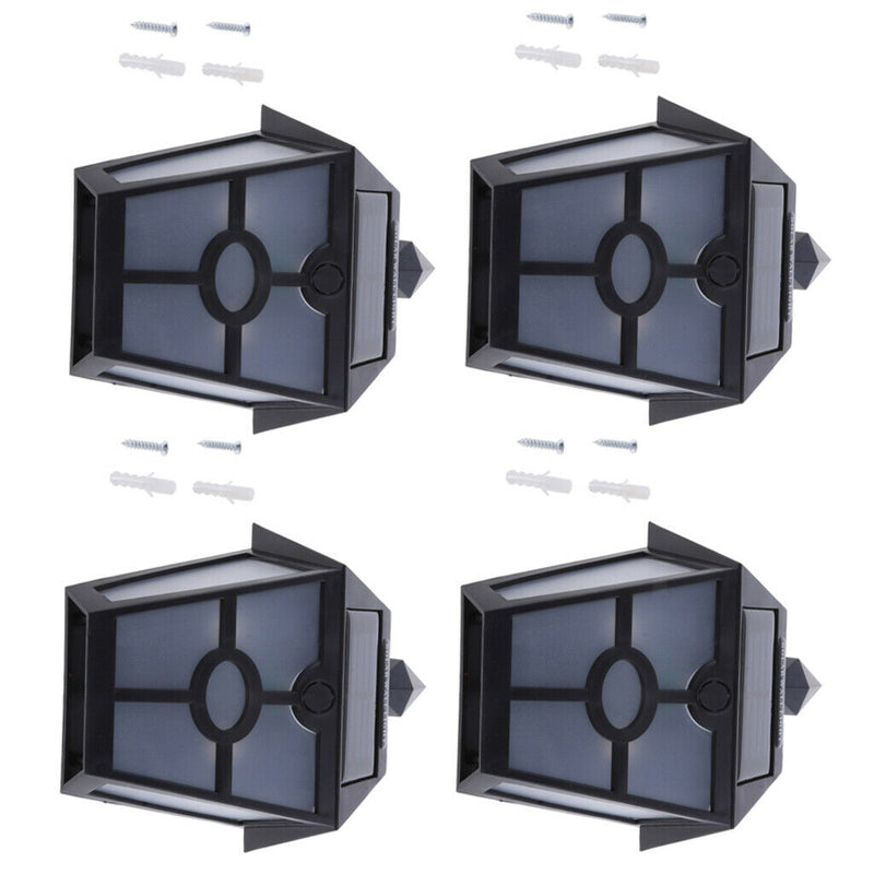 4 Pcs Solar Powered Outdoor Garden Fence Wall Light LED Outdoor Garden Lamp