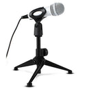Table Microphone Tripod Stand Adjustable Metal DesktopMic Clamp Clip Holder