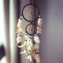 18" Traditional Brown Dream Catcher with Feather Wall Car Hanging Ornamen