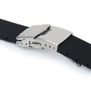 Watch Bands Sport Black Silicone Rubber Watch Strap Deployment Buckle Water F3L1
