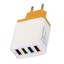 4 USB Color Travel Charger 3A Phone Fast Charging Charger EU-Plug Adapter