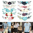 10x Mixed Flower Iron On Heat Transfers Patches for Clothing DIY Stripe Applique