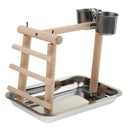 Bird Perch, Parrot Training Stand, Play Gym Tabletop with 2 Feeder Cup