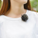 Black Mini Size Mic Windscreen Wind Shield Synthetic Fur for Lapel Lavalier Clip