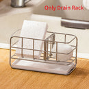 Stainless Steel Drain Rack Kitchen Bathroom Smooth Space Saving Brush Rustproof