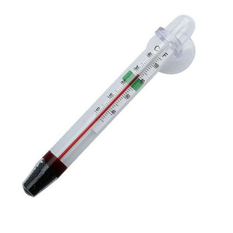 GlassTube Aquarium Fresh/Salt Fish Thermometer Temperature Submersible SuctPES
