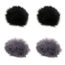 Set of 2 Pairs Furry Windscreen Anti-Wind Muff Mic Furry Cover  (2 x Black, 2 x
