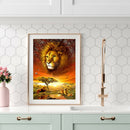 5D DIY Diamond Painting Lawn Lion Full Round Drill Embroidery Home Decor