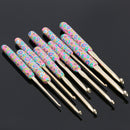 9pcs Aluminum Crochet Set Ceramic Handle Knitting Needles Kit Weaving Tools