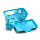Blue Kitchen Sink Dish Drying Rack Drainer Washing Holder Basket Organizer