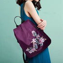 Ethnic Style Embroidered Nylon Backpack Waterproof Anti-Theft Travel Fashio