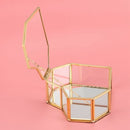 Flip Love Heart Shaped Geometric Glass Jewelry Box Glass Ring Box Exquisite