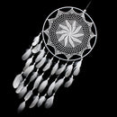 43.3''  White Floral Dream Catcher With Feathers Handmade Crafts Gift