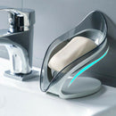 2pcs Plastic Leaf Self Draining Soap Tray Box Bathroom Soap Dish Decorative