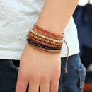 Unisex European Fashion Multicircle Personalized Hemp Rope Woven Bracelet