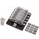 10 Way Blade Fuse Box Holder Fuse Blocks Red Led Indicator 10Pcs Fuses 10Pc R8M4