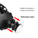 XHP50 LED Headlight 5 Modes 2000LM Telescopic Zoom Torch Lamp for Fishing