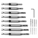 Center Drill Kit(16 Pcs),Self-Centering Hinge Tapping Drill Bit Kit For Woo T8K3