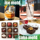 Ice Square Trays 2 Pack, Easy-Release Silicone and Flexible 14-Ice Trays wi C9H9