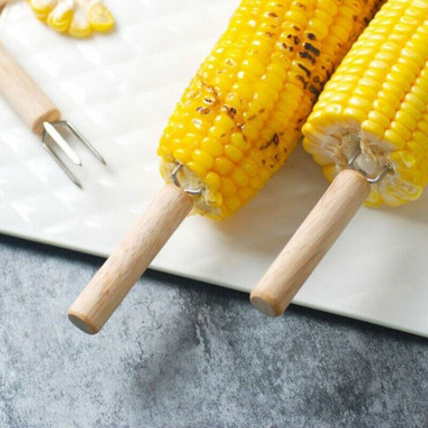 16 Pcs Set 304 Stainless Steel Corn Barbecue Holders Fork Bbq Portable Beef O5V5