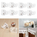 8 PIECES Nail-free Adjustable Rod Bracket Holders Wall Curtain Hanging Rod Clips