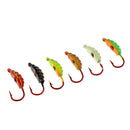 6 Pieces Winter Mini Ice Fishing Lures Lead Jig Head Ice Fishing Hooks 22mm/1.4g