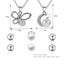 Fashion Jewelry Set for Women Butterfly Moon Necklace Stud Earrings Anniver P7X8