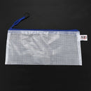 Blue White Net Inside Zipper Pouch Holder 210mmx110mm for A6 Paper