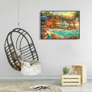 5D DIY Full Drill Diamond Painting Beach House Cross Stitch Embroidery Gift