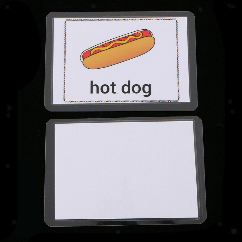 80Pcs English Sight Word Flash Cards Food Pictures for Kids Early Education=