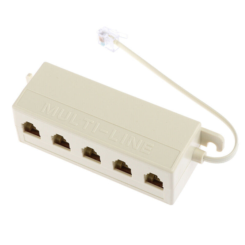 1Pc RJ11 splitter 5 way adapter 1 male to 5 female RJ-11 phone jack splitte ME