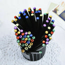 12pcs Black Pencil School Wood HB Writing Pencils With Colorful Diamond S3J1