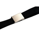 Unisex Plain Webbing Canvas Metal Buckle Belt Black