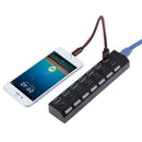 USB 3.0 7 Ports Hub Splitter Adapter with ON/OFF Switch for Tablet Laptop